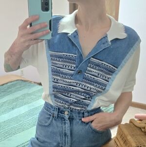 Vintage Land & Sea polo-style Sweater Shirt